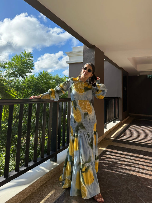 Azzurra Dress in Limoncello Print - Dress - Mizyana