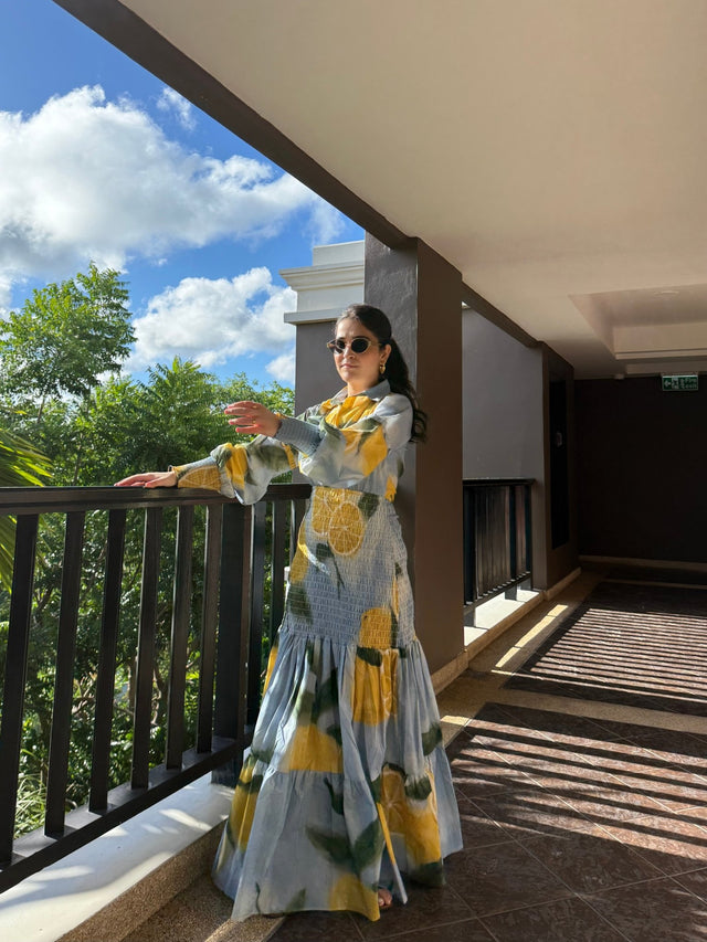 Azzurra Dress in Limoncello Print - Dress - Mizyana