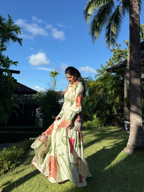 Azzurra Dress in Sorrento Bloom Print (Butter Yellow) - Dress - Mizyana