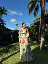 Azzurra Dress in Sorrento Bloom Print (Butter Yellow) - Dress - Mizyana