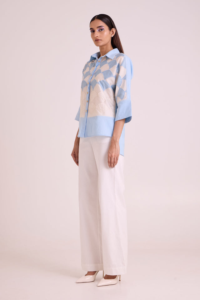 Baasa - Ocean Lattice Shirt - Shirt - Mizyana