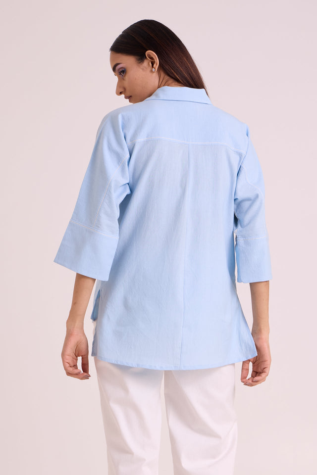 Baasa - Ocean Lattice Shirt - Shirt - Mizyana