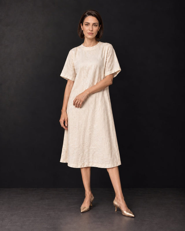 Badaam Handwoven Mulberry Silk Kurta Dress Co-ord Set - Co-ord Set - Mizyana