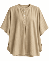 Balance Grain Beige Striped Cotton Kurta Two-Piece Set - Two-Piece Set - Mizyana