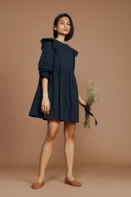 Baliza Charcoal Short Dress - Dress - Mizyana