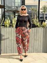 Balloon Linen Pants “Geometric ” - Trousers - Mizyana