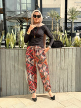 Balloon Linen Pants “Geometric ” - Trousers - Mizyana