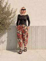 Balloon Linen Pants “Geometric ” - Trousers - Mizyana