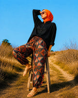 Balloon Linen Pants “Geometric ” - Trousers - Mizyana