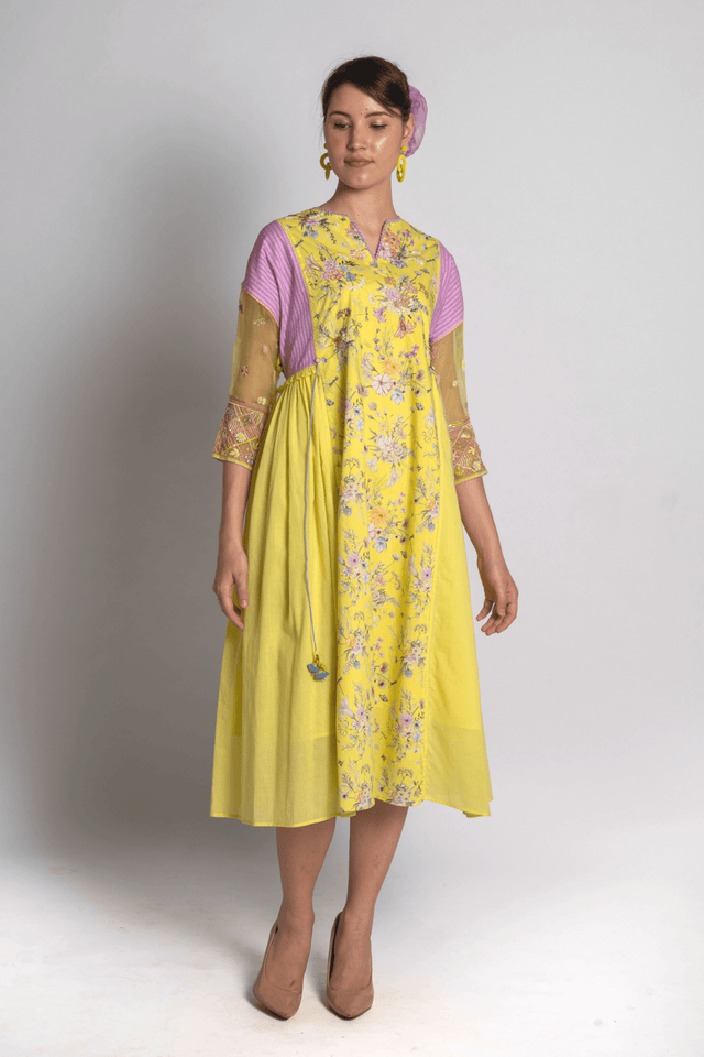 Basant Floral Printed Dress - Dress - Mizyana