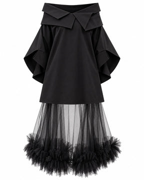 Baso Black Multi-Collar Cotton Tunic - Tunic - Mizyana