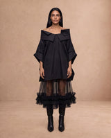 Baso Black Multi-Collar Cotton Tunic - Tunic - Mizyana