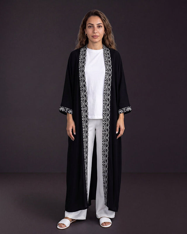 Batwing Linen Open Abaya - Abaya - Mizyana