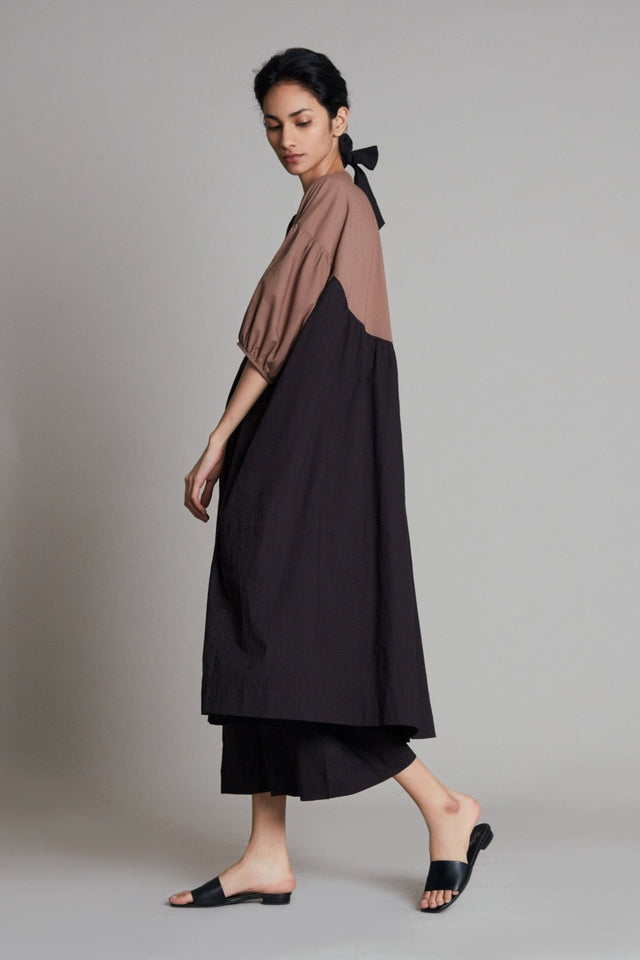 Beige & Black CB Acra Tunic Set - Two-Piece Set - Mizyana