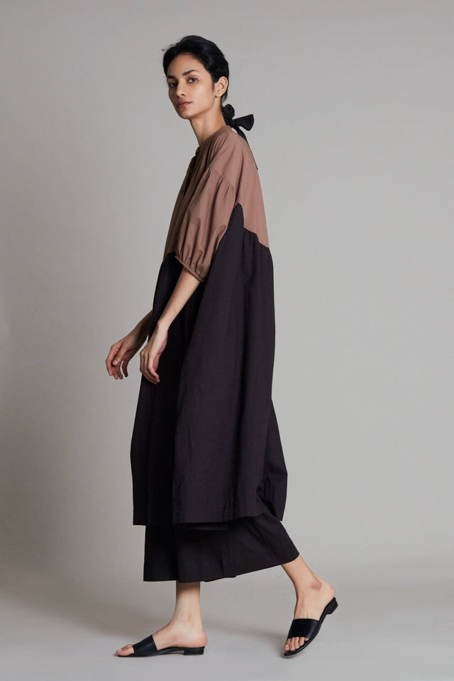Beige & Black CB Acra Tunic Set - Two-Piece Set - Mizyana