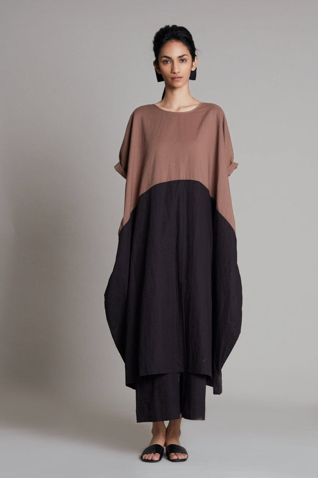 Beige & Black CB Dual Tunic Set - Two-Piece Set - Mizyana