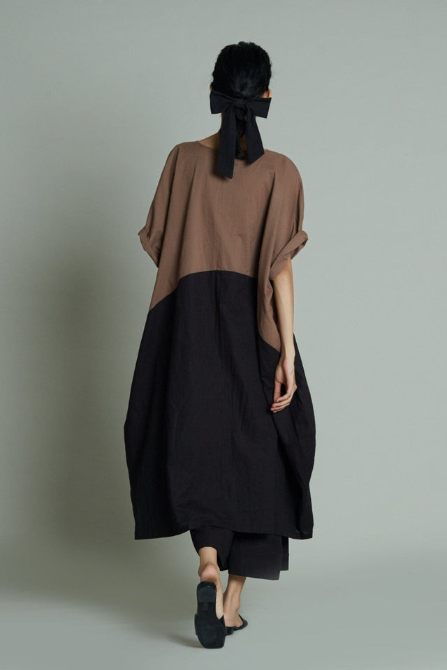 Beige & Black CB Dual Tunic Set - Two-Piece Set - Mizyana