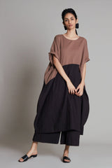 Beige & Black CB Dual Tunic Set - Two-Piece Set - Mizyana