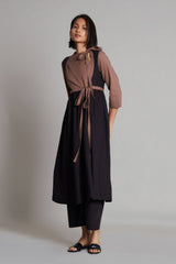 Beige & Black CB Rakha Set - Two-Piece Set - Mizyana