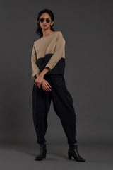 Beige & Black Rekin Set - Two-Piece Set - Mizyana
