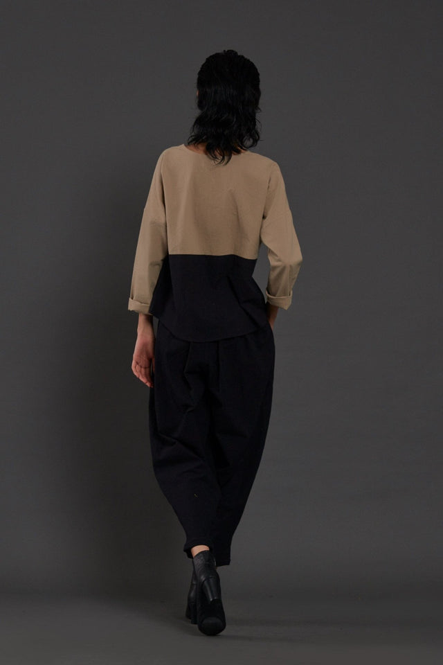 Beige & Black Rekin Set - Two-Piece Set - Mizyana