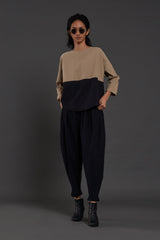 Beige & Black Rekin Set - Two-Piece Set - Mizyana
