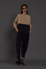 Beige & Black Rekin Set - Two-Piece Set - Mizyana