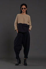 Beige & Black Rekin Set - Two-Piece Set - Mizyana