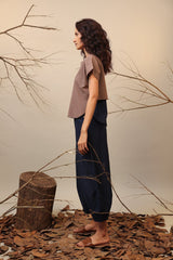Beige & Blue Sevi Suga Set (2 PCS) - Two-Piece Set - Mizyana