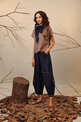 Beige & Blue Sevi Suga Set (2 PCS) - Two-Piece Set - Mizyana