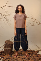 Beige & Blue Sevi Suga Set (2 PCS) - Two-Piece Set - Mizyana