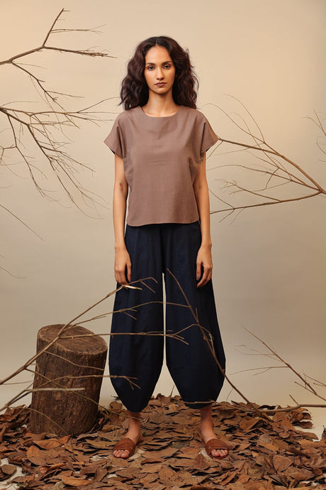 Beige & Blue Sevi Suga Set (2 PCS) - Two-Piece Set - Mizyana