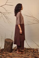 Beige & Brown Dual Ruka Set (2 PCS) - Two-Piece Set - Mizyana