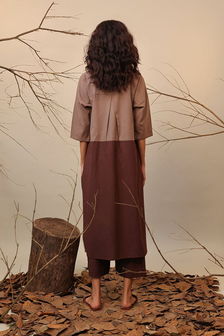 Beige & Brown Dual Ruka Set (2 PCS) - Two-Piece Set - Mizyana