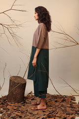 Beige & Green Dual Ruka Set (2 PCS) - Two-Piece Set - Mizyana