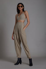 Beige Mile Pants - Trousers - Mizyana