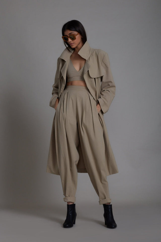Beige Milestone Trench Jacket - Jacket - Mizyana
