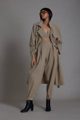 Beige Milestone Trench Jacket - Jacket - Mizyana