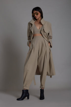 Beige Milestone Trench Jacket - Jacket - Mizyana