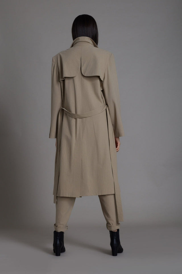 Beige Milestone Trench Jacket - Jacket - Mizyana