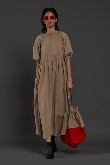 Beige Raglan Dress - Dress - Mizyana