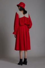 Beige & Red Bow Top - Shirt - Mizyana