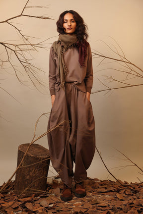 Beige Rib Raglan Co-Ord Set (2 PCS) - Co-ord Set - Mizyana