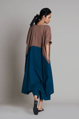 Beige & Teal Blue CB Dual Tunic Set - Two-Piece Set - Mizyana