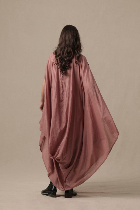 Belted Blush Cowl Dress - Dress - Mizyana
