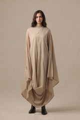Belted Sand Cowl Dress - Dress - Mizyana