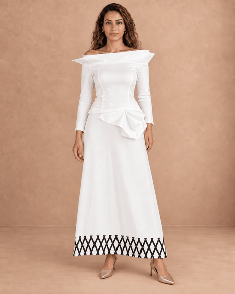 Biyana White Off-Shoulder Viscose Body Blouse - Blouse - Mizyana