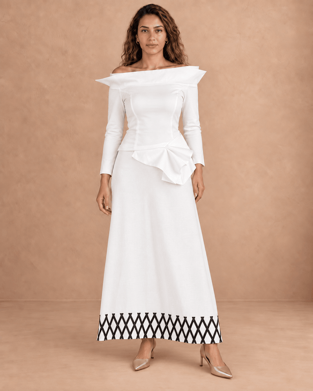 Biyana White Off-Shoulder Viscose Body Blouse - Blouse - Mizyana