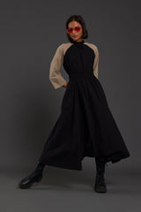 Black & Beige Sphara Jumpsuit - Jumpsuit - Mizyana