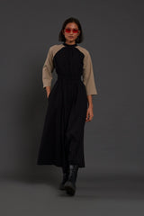 Black & Beige Sphara Jumpsuit - Jumpsuit - Mizyana